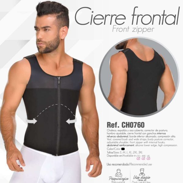 Chaleco masculino con cierre frontal Ref. CH0760